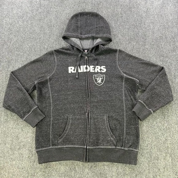 NFL Team Apparel Tops - NFL Team Apparel Raiders Full Zip Hoodie Sweatshirt Dark Gray Womens No Size Tag